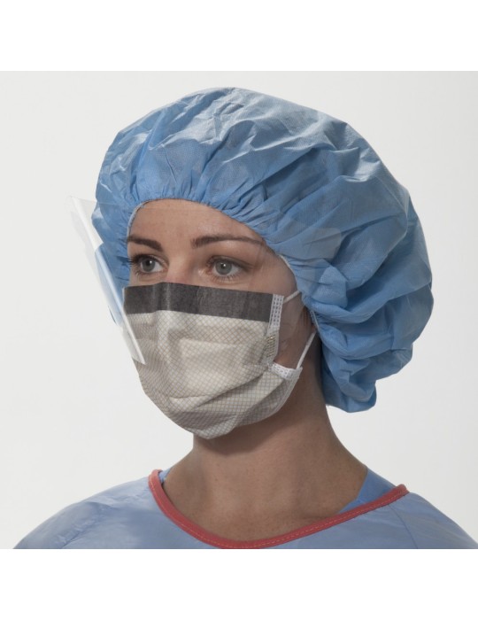 Masque de soins anti-buée FLUIDSHIELD* 2 avec fixations auriculaires SO SOFT bleu, avec écran visuel panoramique