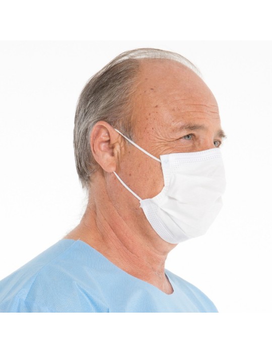 Masque de soins anti-buée avec fixations auriculaires SO SOFT. Blanc