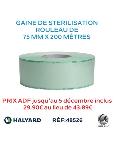 Gaine de stérilisation 75mm x 200M