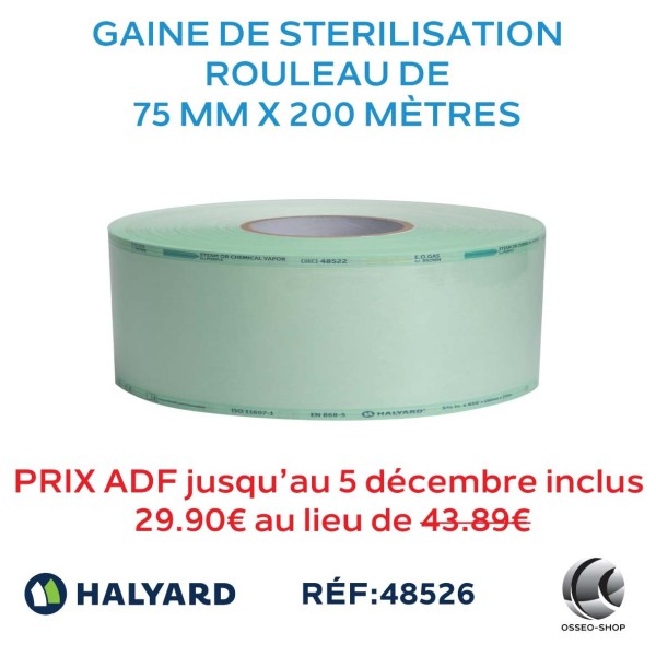 Gaine de stérilisation 75mm x 200M