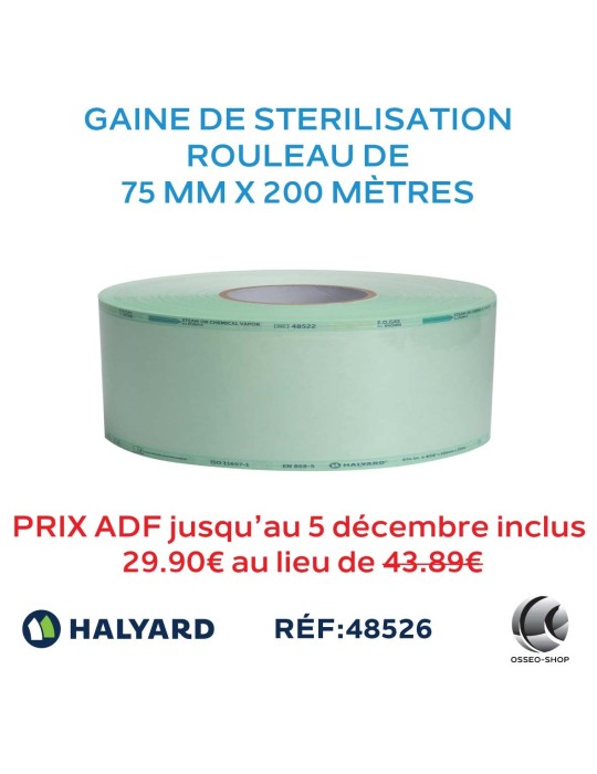 Gaine de stérilisation 75mm x 200M