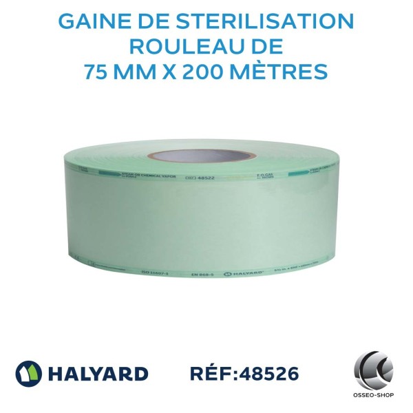 Gaine de stérilisation 75mm x 200M