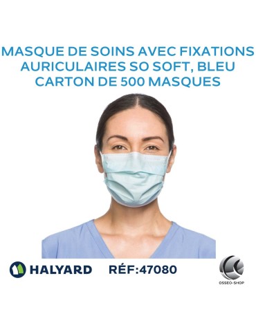 Masque de soins avec fixations auriculaires SO SOFT*, bleu