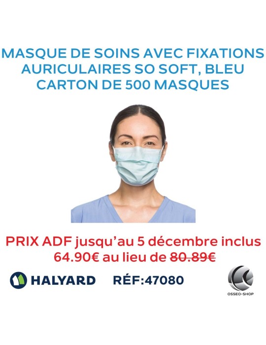 Masque de soins avec fixations auriculaires SO SOFT*, bleu