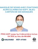 Masque de soins avec fixations auriculaires SO SOFT*, bleu