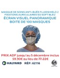 Masque de soins anti-buée FLUIDSHIELD* 2 avec fixations auriculaires SO SOFT bleu, avec écran visuel panoramique
