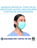 Masque résistant aux éclaboussures (sang et fluides buccaux), Type IIR ArcRoyal
