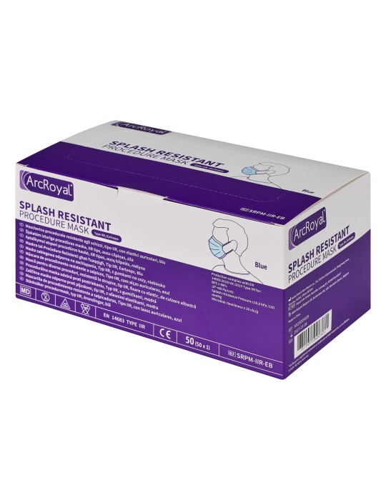 Masque résistant aux éclaboussures (sang et fluides buccaux), Type IIR ArcRoyal