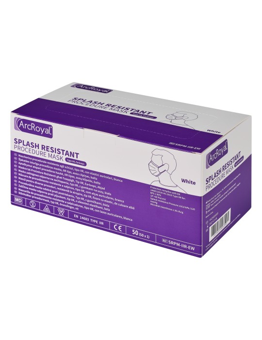 Masque résistant aux éclaboussures (sang et fluides buccaux), Type IIR ArcRoyal