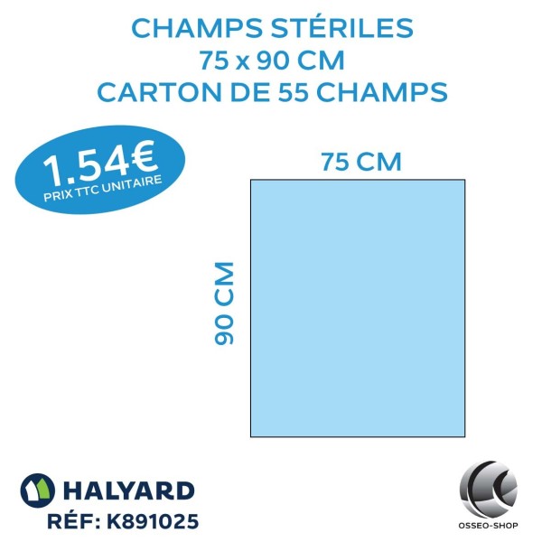 84.70€ La boîte de 55 champs stériles 75x90cm