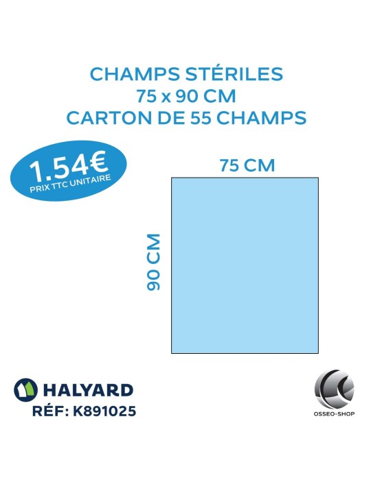 84.70€ La boîte de 55 champs stériles 75x90cm