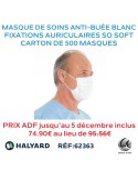 Masque de soins anti-buée avec fixations auriculaires SO SOFT. Blanc