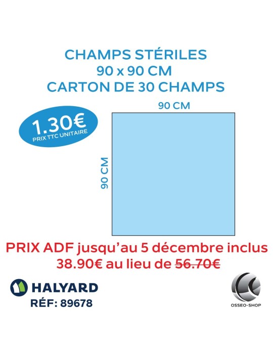 56.70€ La boîte de 30 champs stériles 90 x 90cm