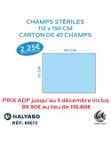 115.60€ La boîte de 40 champs stériles 112 x 150 cm