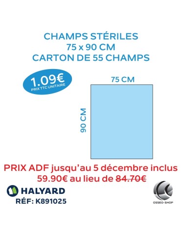 84.70€ La boîte de 55 champs stériles 75x90cm