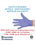 Gants d'examen en Nitrile - Non poudrés - Halyard Skybreeze