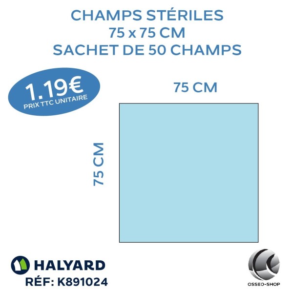 84.70€ La boîte de 55 champs stériles 75x90cm