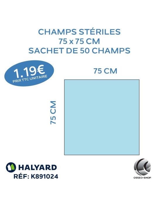 84.70€ La boîte de 55 champs stériles 75x90cm