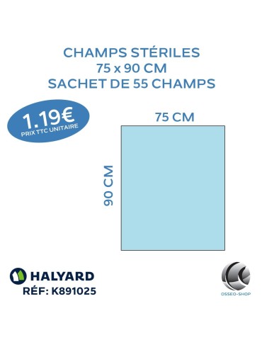 84.70€ La boîte de 55 champs stériles 75x90cm