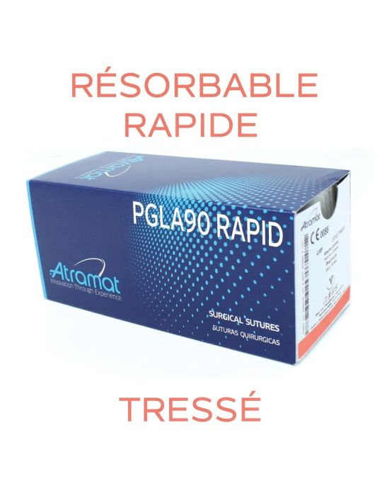 52.90€ - Boîte de 12 Sutures PGLA90 RAPID - Résorbable Rapide Tressé