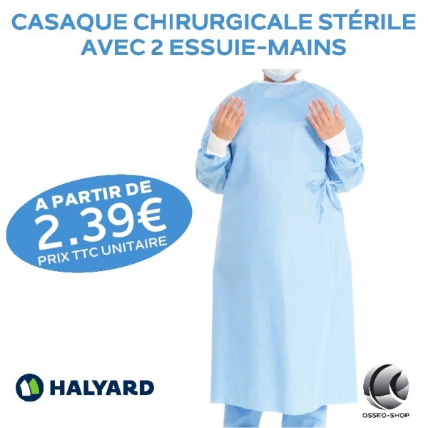 A partir de 2.39€ TTC La Casaque Chirurgicale stérile avec deux essuie-mains