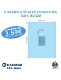 3.59€ TTC pièce:  champs stériles Fenestrés 120 x 150 cm