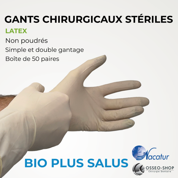 29.50€ boîte de 50 gants Stériles Chirurgicaux Latex Non poudrés