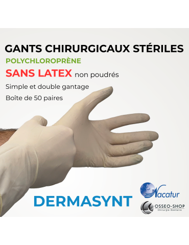 79.50€ boîte de 50 paires de gants stériles Polychloroprène SANS LATEX