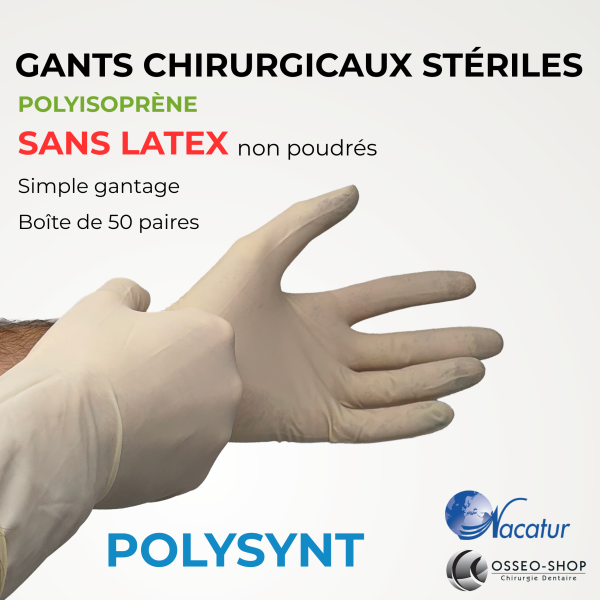 109.50€ boîte de 50 paires de gants stériles chirurgicaux Polyisoprène