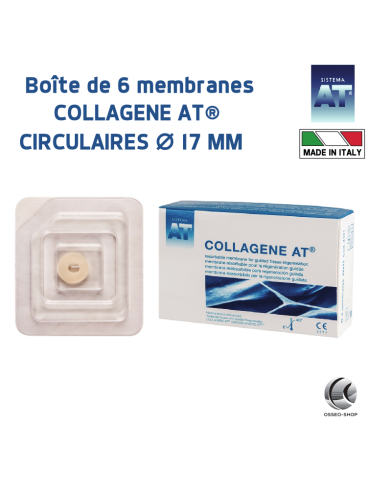 295€ TTC la boîte de 6 membranes collagène AT CIRCULAIRES