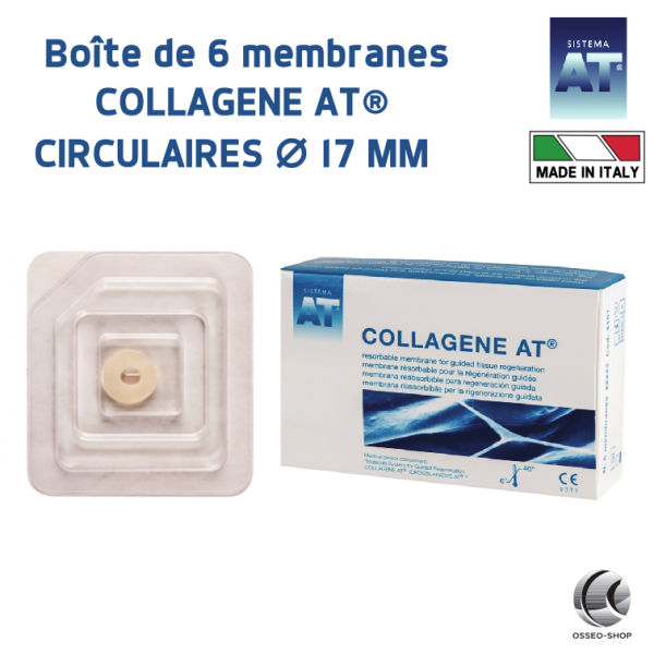 295€ TTC la boîte de 6 membranes collagène AT CIRCULAIRES