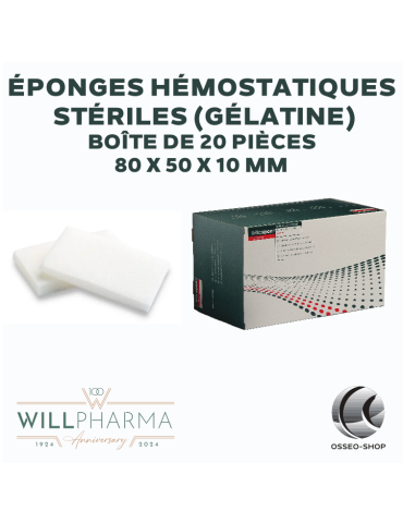 Éponges hémostatiques 80x50x10mm