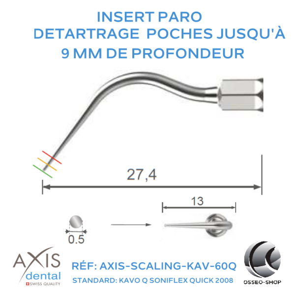 Insert paro - Pointe longue et droite - nettoyage des poches