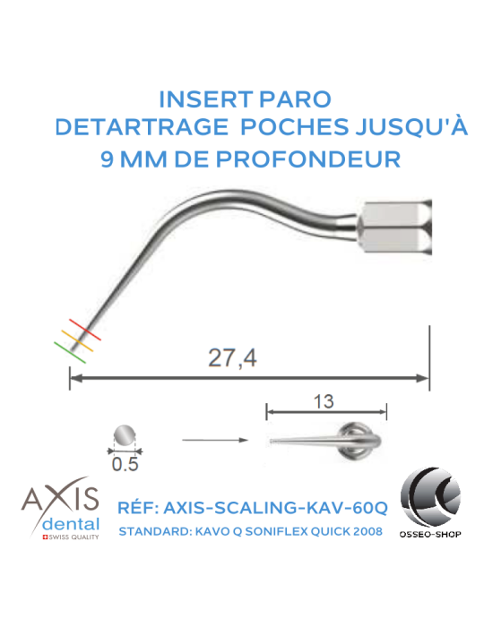Insert paro - Pointe longue et droite - nettoyage des poches