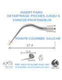 Insert paro - Pointe longue courbée à gauche - nettoyage des poches
