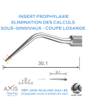 Insert prophylaxie - Coupe losange pour l'élimination des calculs sous-gingivaux