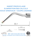 Insert prophylaxie - Coupe losange pour détartrage sous-gingival