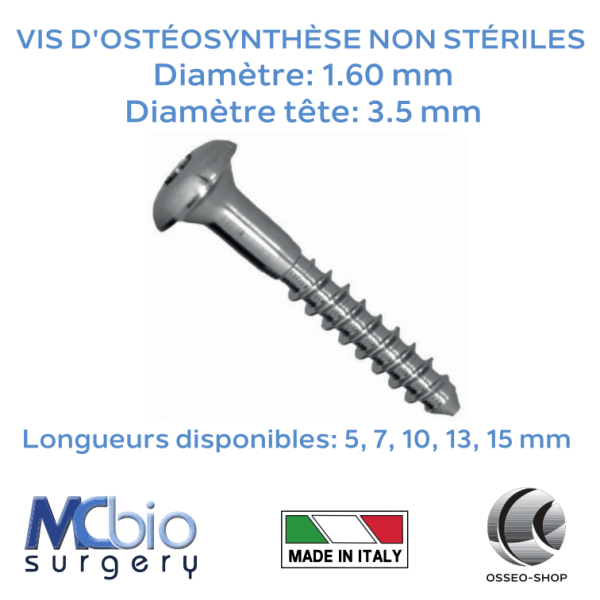 Vis d'ostéosynthèse NON stériles - Osteosynt