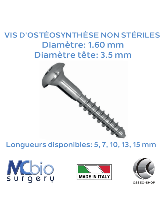Vis d'ostéosynthèse NON stériles - Osteosynt