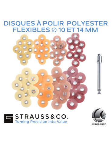 100 Disques à polir flexibles en Polyester - Diamètre 10 et 14 mm