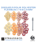100 Disques à polir flexibles en Polyester - Diamètre 10 et 14 mm