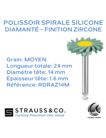 Polissoir spirale silicone diamanté - Finition Zircone