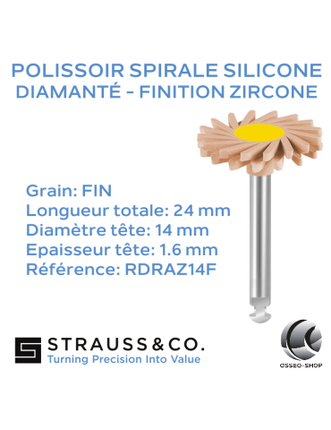 Polissoir spirale silicone diamanté - Finition Zircone