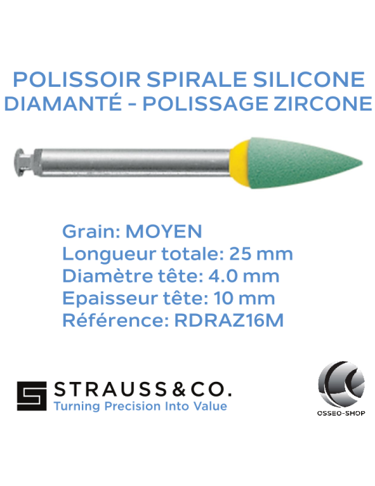 Polissoir flamme silicone diamanté polissage Zircone