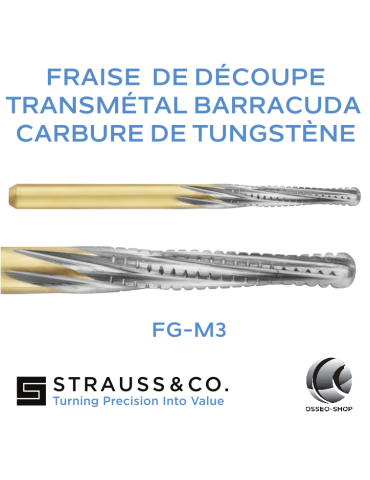 Fraise de découpe transmétal barracuda en carbure de tungstène, conique à bout rond
