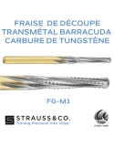 Fraise de découpe transmétal barracuda en carbure de tungstène, conique à bout rond