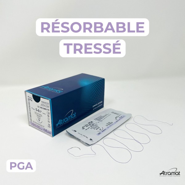 50.90€ - Boîte de 12 Sutures PGA - Résorbable Tressé