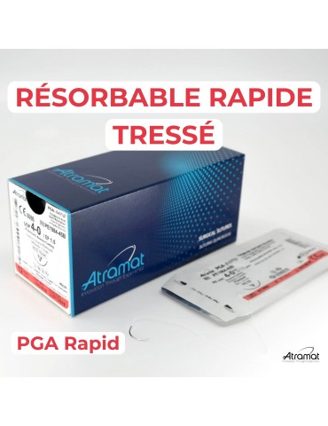 52.90€ - Boîte de 12 Sutures PGA RAPID - Résorbable Rapide Tressé
