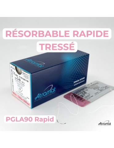 52.90€ - Boîte de 12 Sutures PGLA90 RAPID - Résorbable Rapide Tressé
