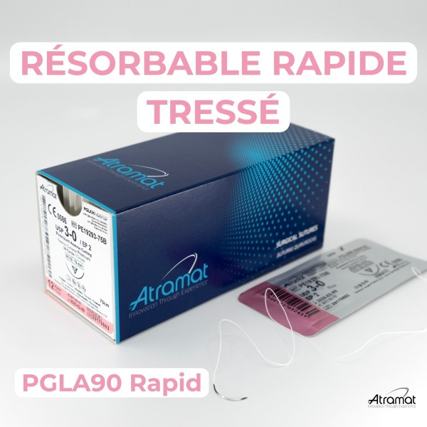 52.90€ - Boîte de 12 Sutures PGLA90 RAPID - Résorbable Rapide Tressé